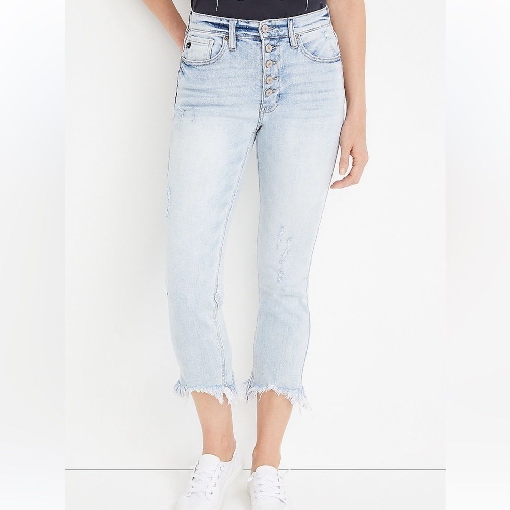 Kancan Straight High Rise Button Fly Jean